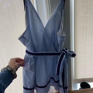 Striped tank with tie